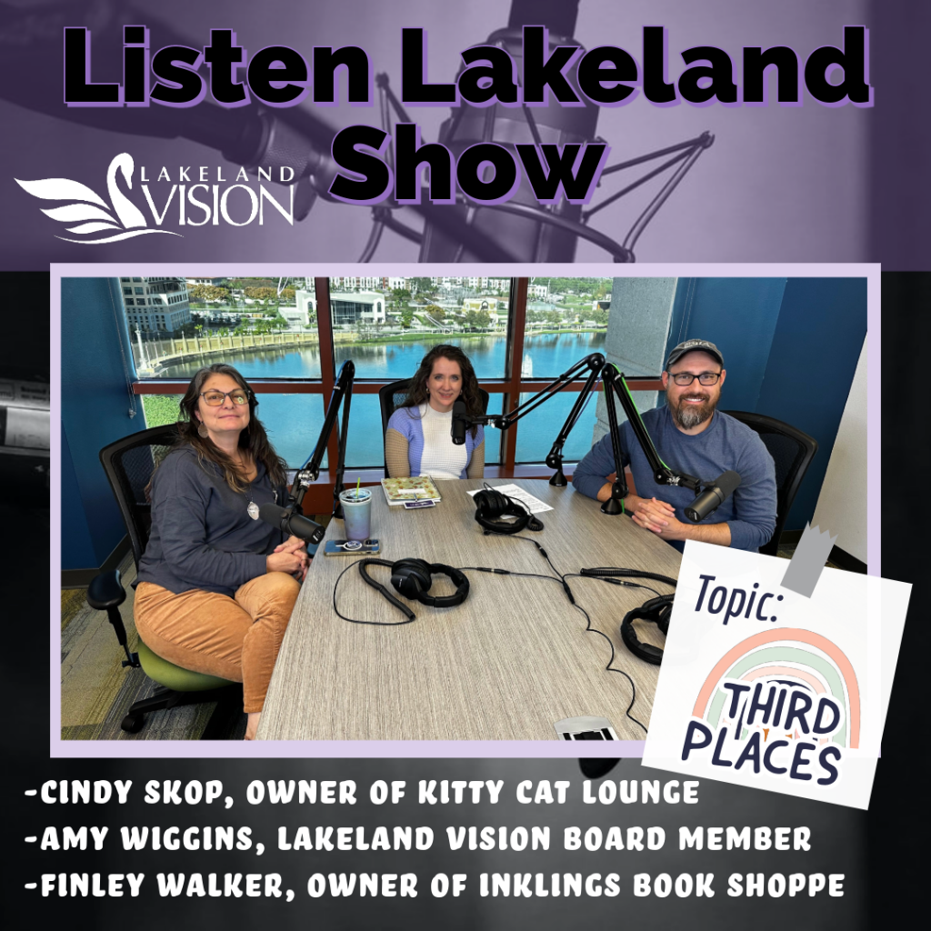 Listen Lakeland - Host:  Amy Wiggins.  Guests: Cindy Skop, Owner of the Kitty Cat Lounge and Finley Walker, Owner of Inklings Book Shoppe