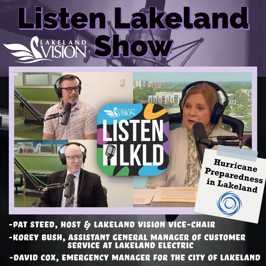 Listen Lakeland - Host – Pat Steed, Lakeland Vision Board Member. Guests: David Cox, Emergency Manager for the City of Lakeland and Korey Bush, Assistant General Manager of Customer Service at Lakeland Electric