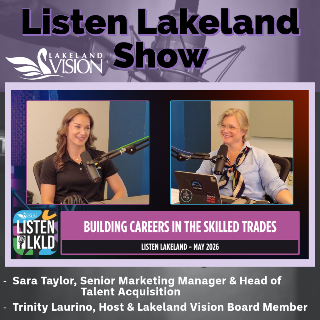 Listen Lakeland, Host – and Lakeland Vision Board Member Trinity Laurino. Guest: Sara Taylor of GMF Steel Group.