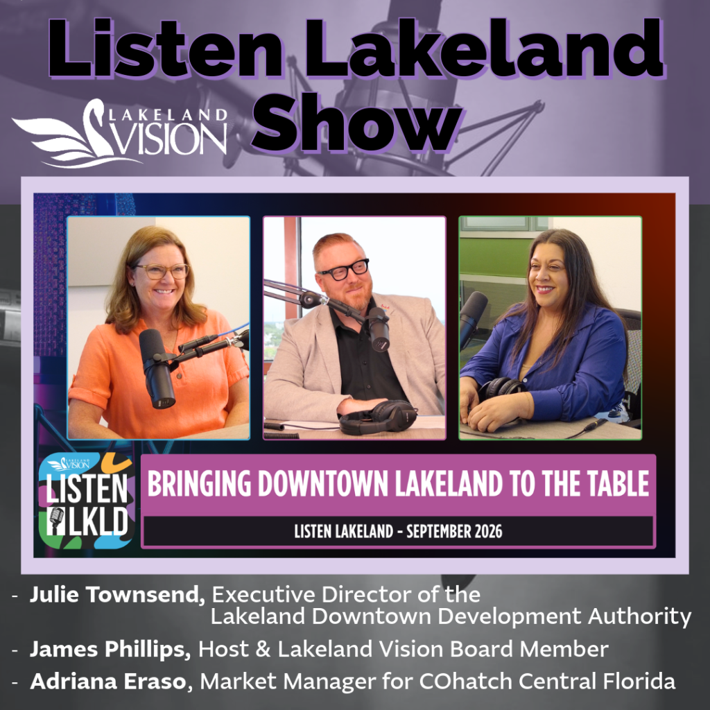 Listen Lakeland host James Phillips is joined by Julie Townsend, Executive Director of the Lakeland Downtown Development Authority, and Adriana Eraso, Market Manager for COhatch Central Florida.